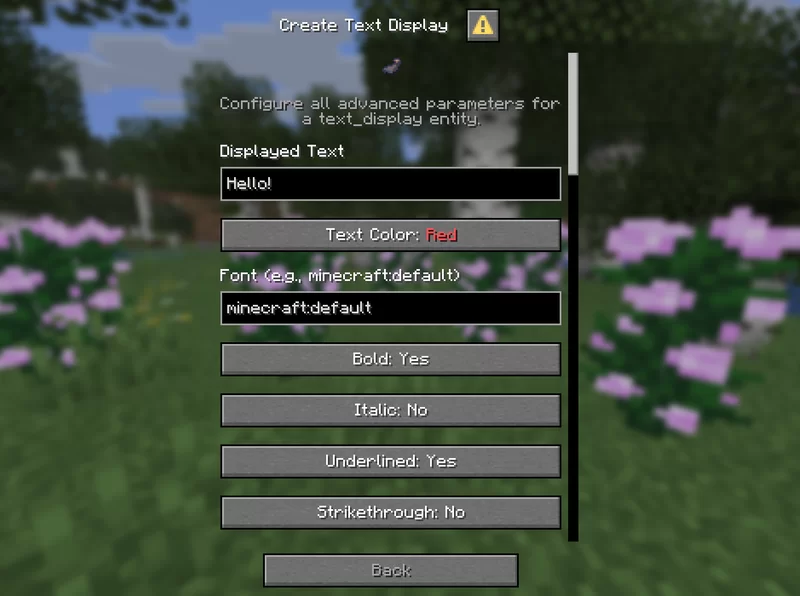 Create Text Display