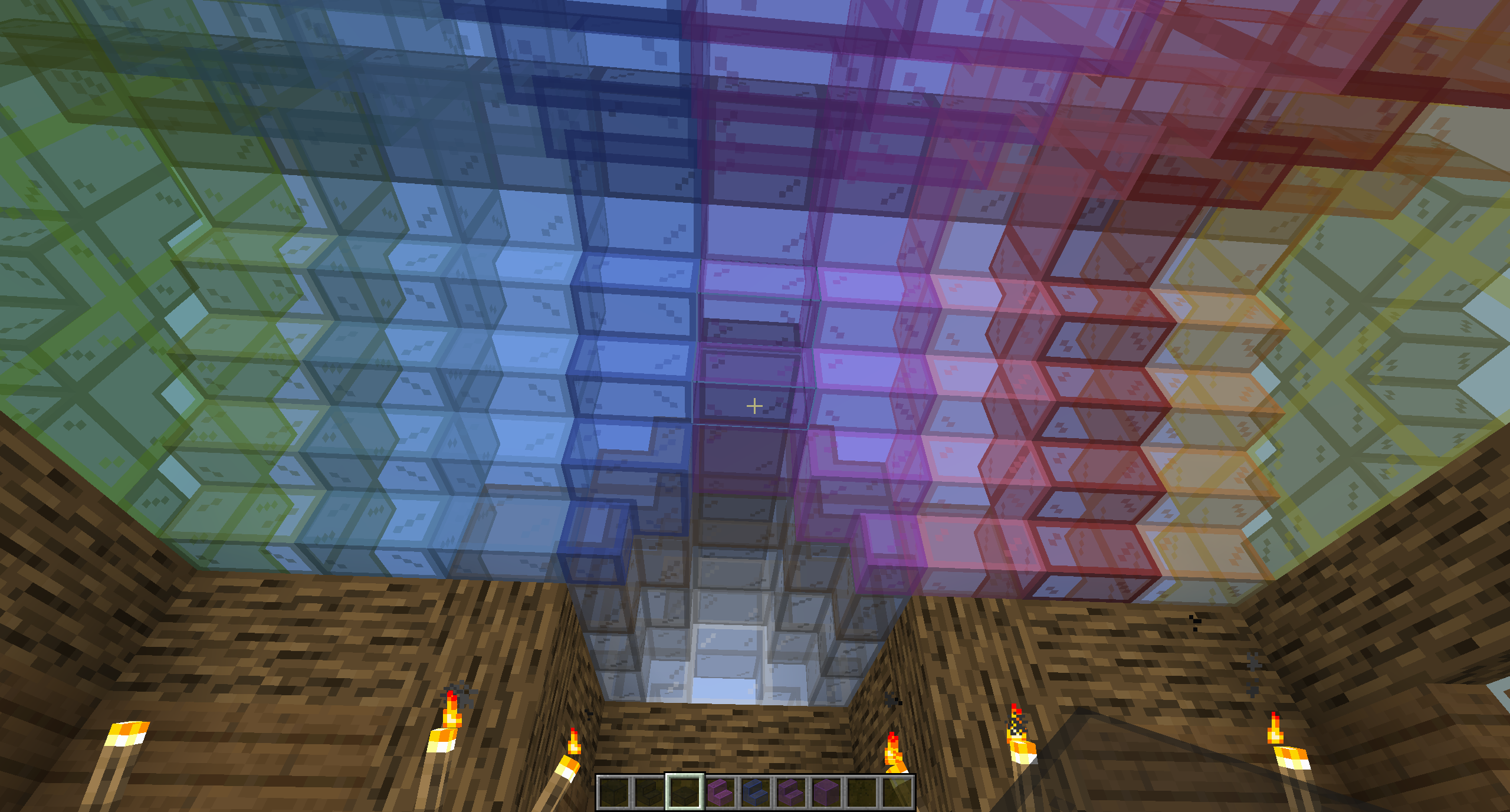 Inside the rainbow glass house