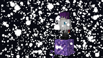A player between particle stars