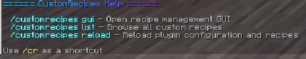 Custom Recipes Help Command