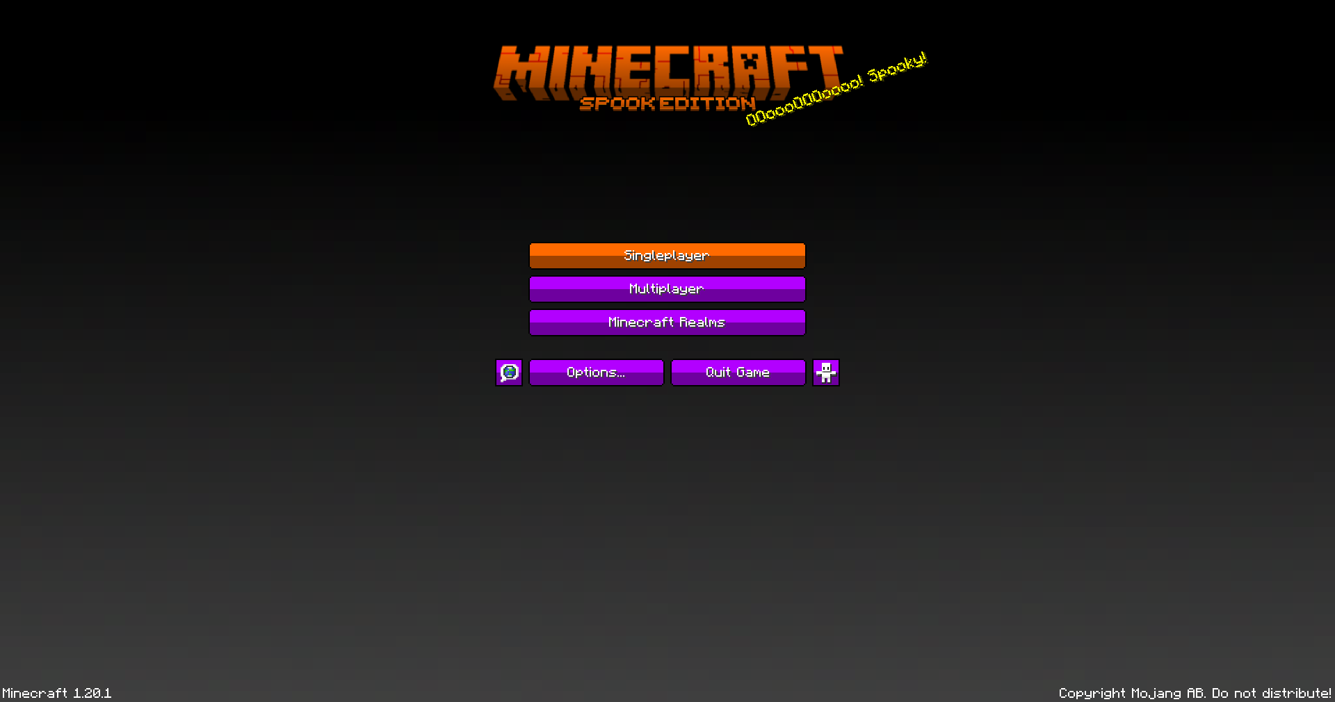 Main Menu with selected Sigleplayer button