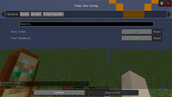 Config screen