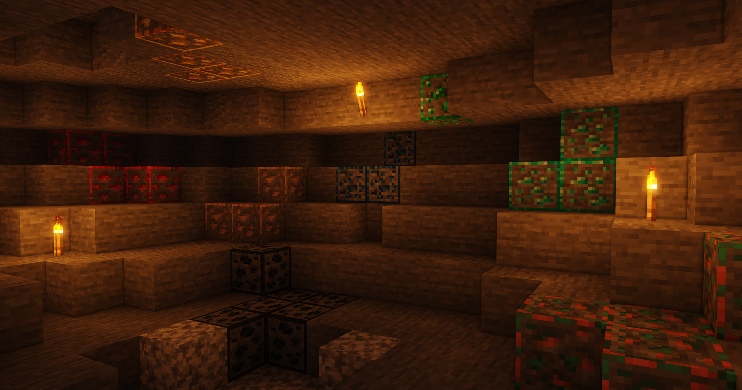 Ores in a cave