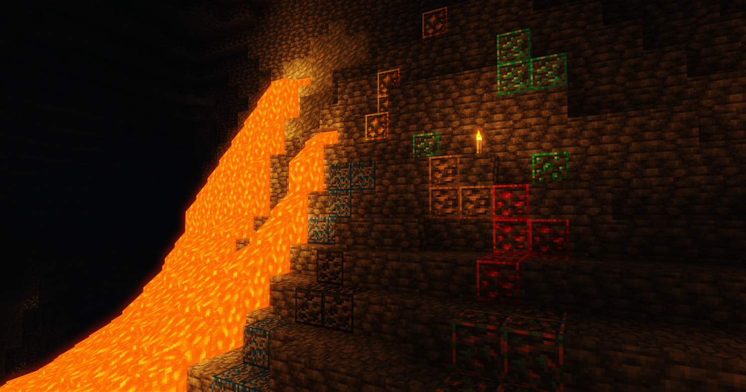 Ores in a cave