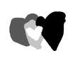 zouzou's black and white heart
