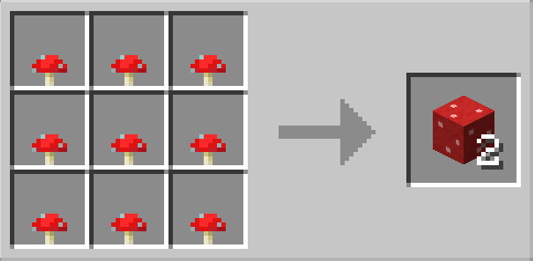 Red Mushroom Block crafting recipe