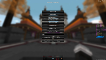 Menu with "O" key