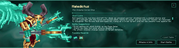 Maledictus boss screen with shader backdrop