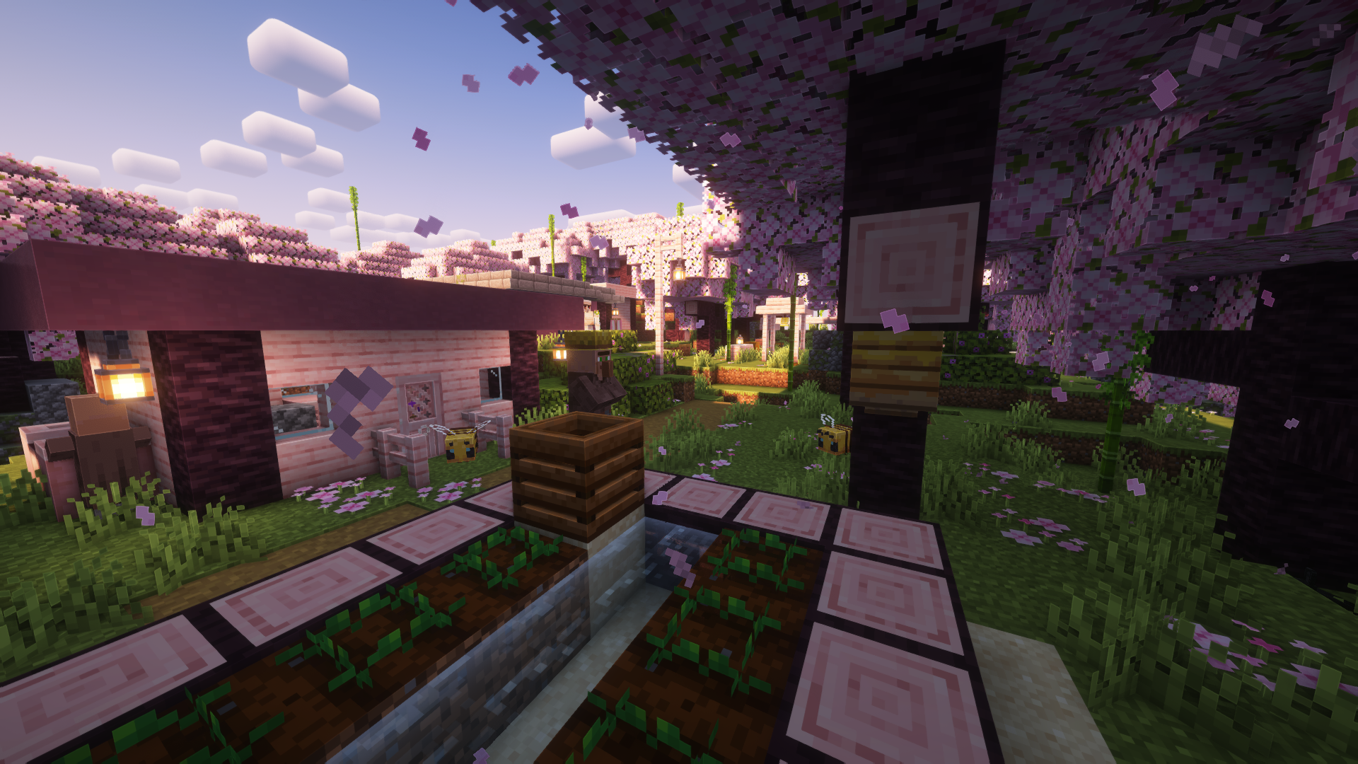 Villages in the cherry blossom biome