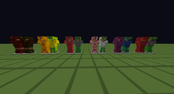 All the armor in different states