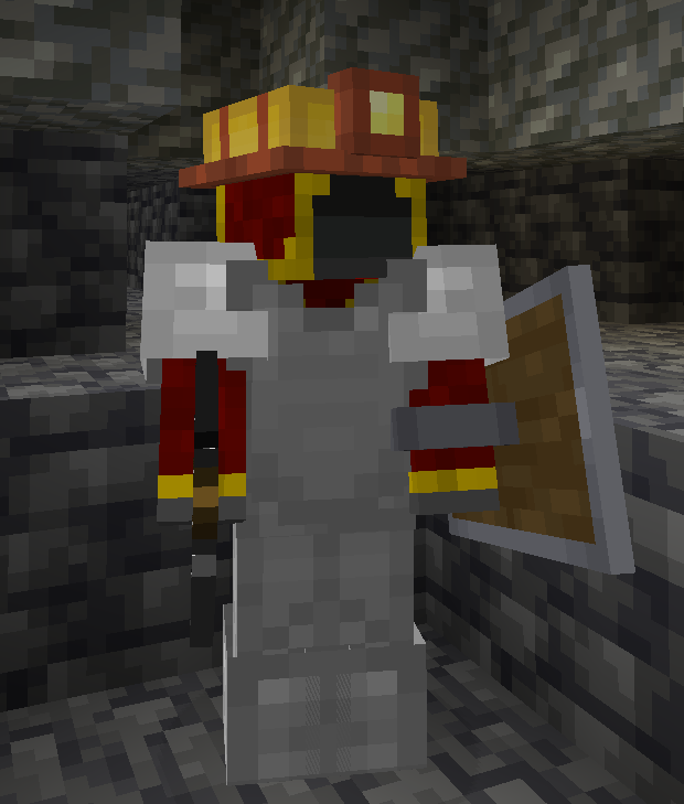 Player with Mining Helmet