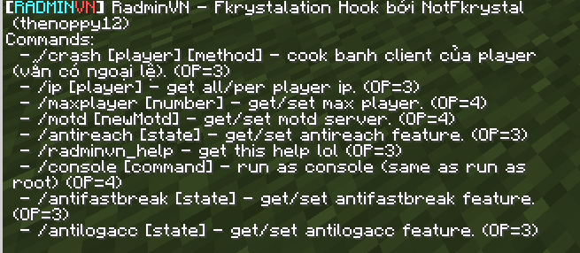 Command help của RadminVN/Command help by RadminVN