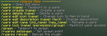 /rwarps help