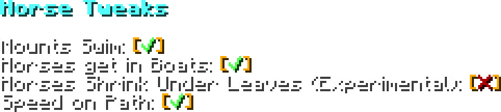 Horse Tweaks Config Menu