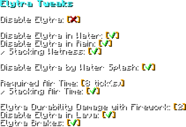 Elytra Tweaks Menu