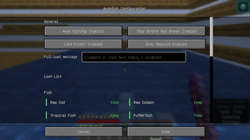Configuration interface in English