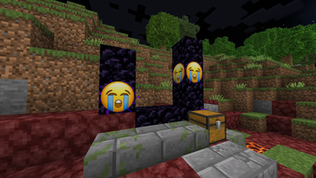 Example Ruined Nether Portal with Texture Pack Applied