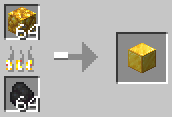 Smelting Raw Gold Ore Block