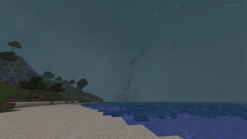 A rope tornado at an Island map