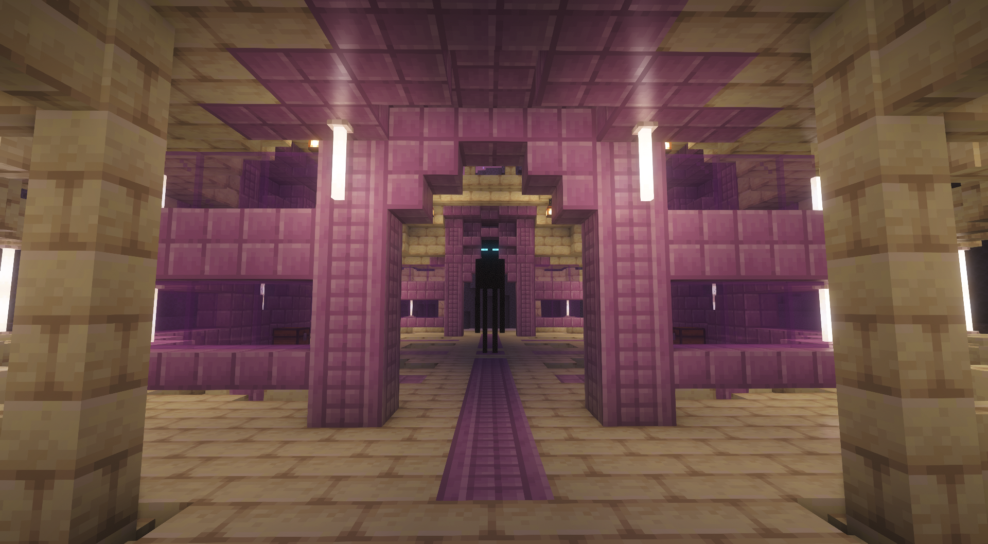 The Ender Destroyer Boss standing in the End-Construct.