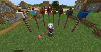 Some staffs are placed behind the player.