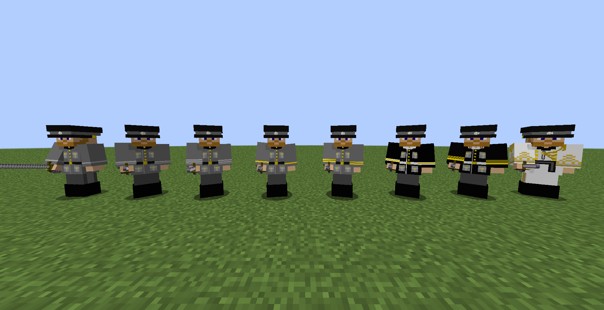 Private, Corporal, Sergeant, Lieutenant, Captain, Colonel, General & Marshal
