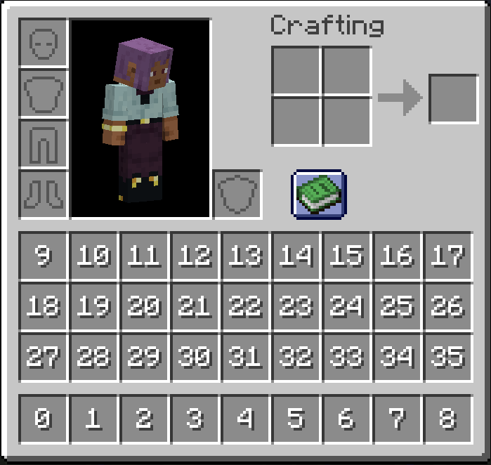 Inventory showing slot index