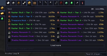 Auctions sub-page