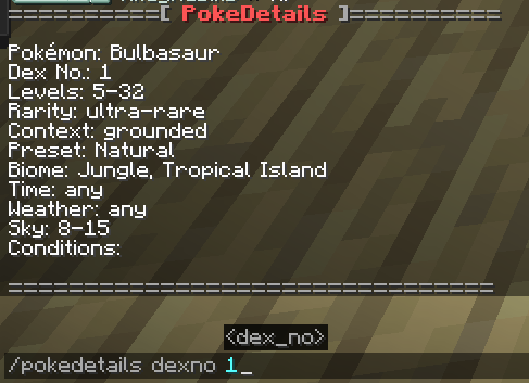 Pokemon Details for Dex no