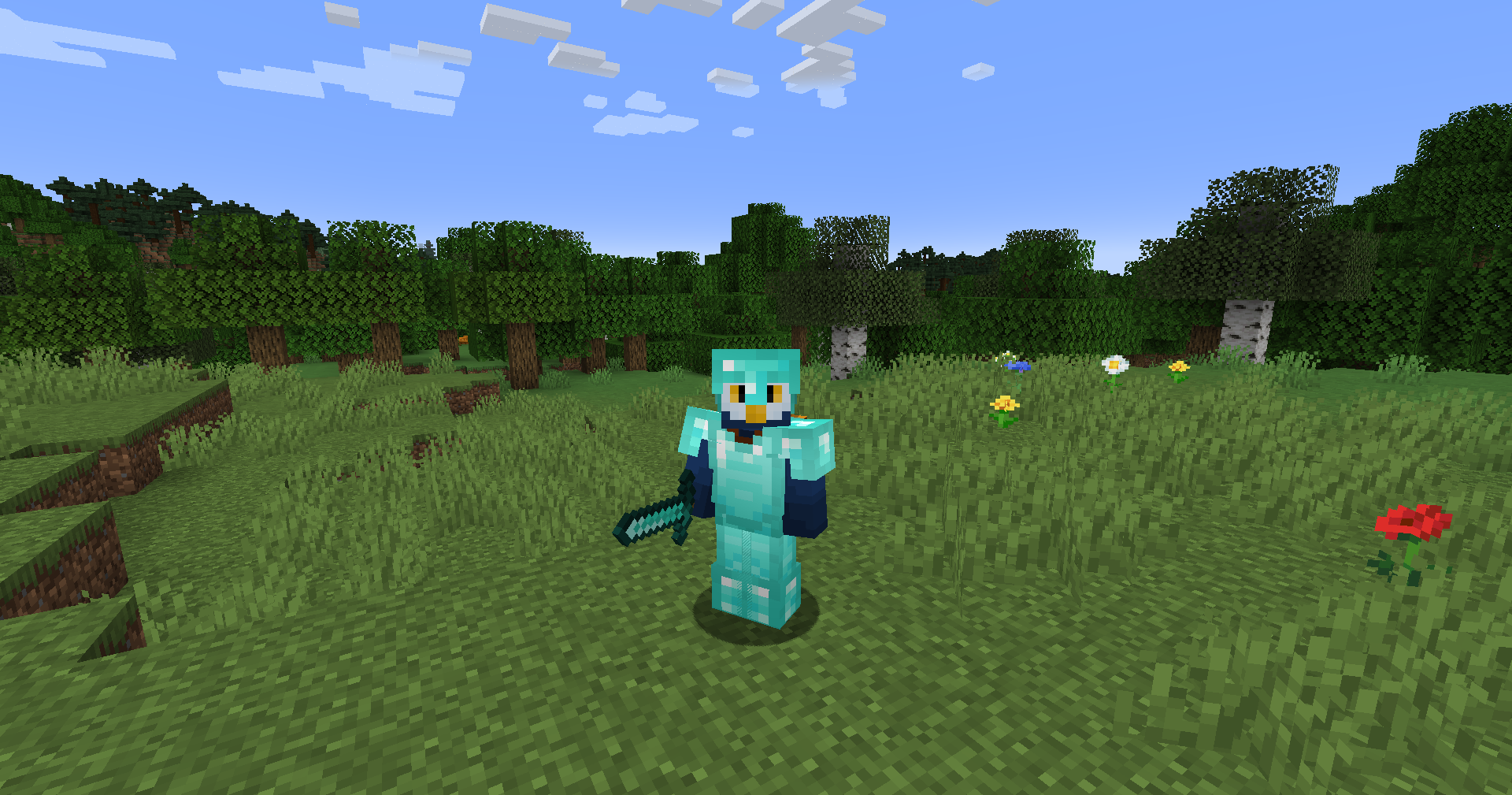 Diamond armor with Minimalist Enchantment Glint v2.0