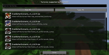Suggested textures preview