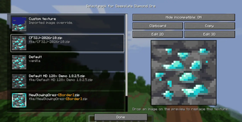 Select texturepack per item.