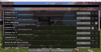 Pack presets