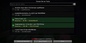User server side packs