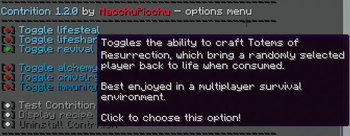 Options menu