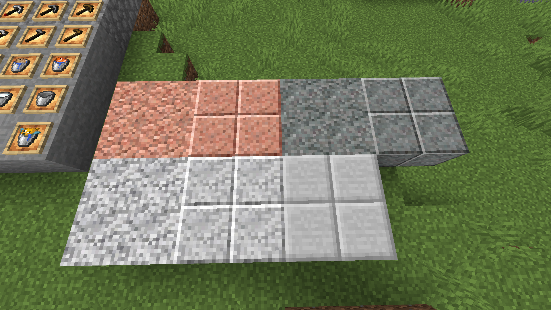 Smooth andesite and granite and diorite and smooth stone