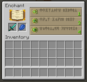 New Enchanting Table Language
