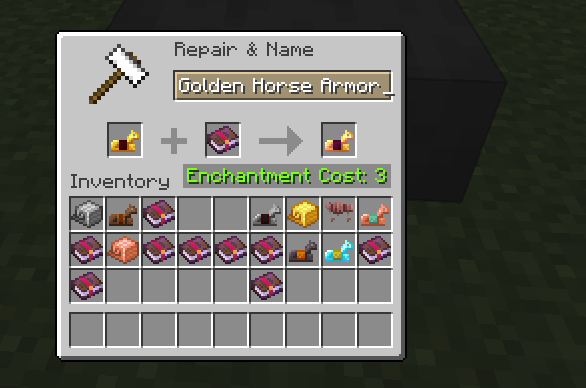 Enchanting horse armor