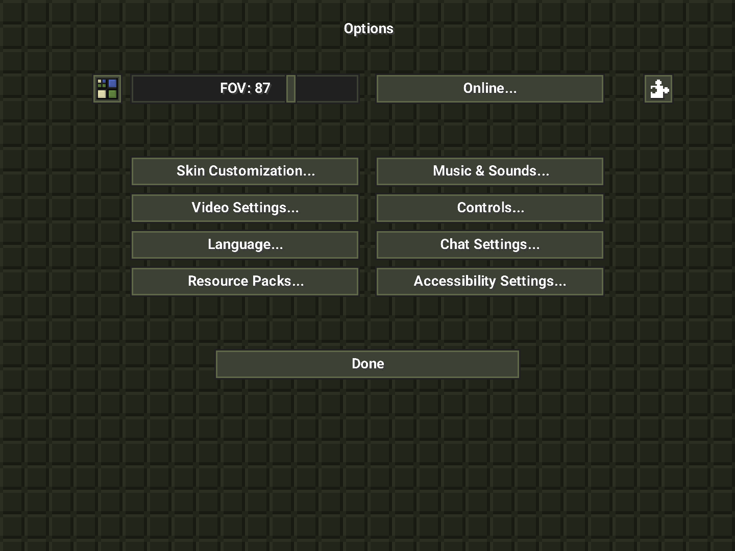 Options Menu