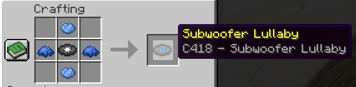 Subwoofer Lullaby Music Disc Recipe