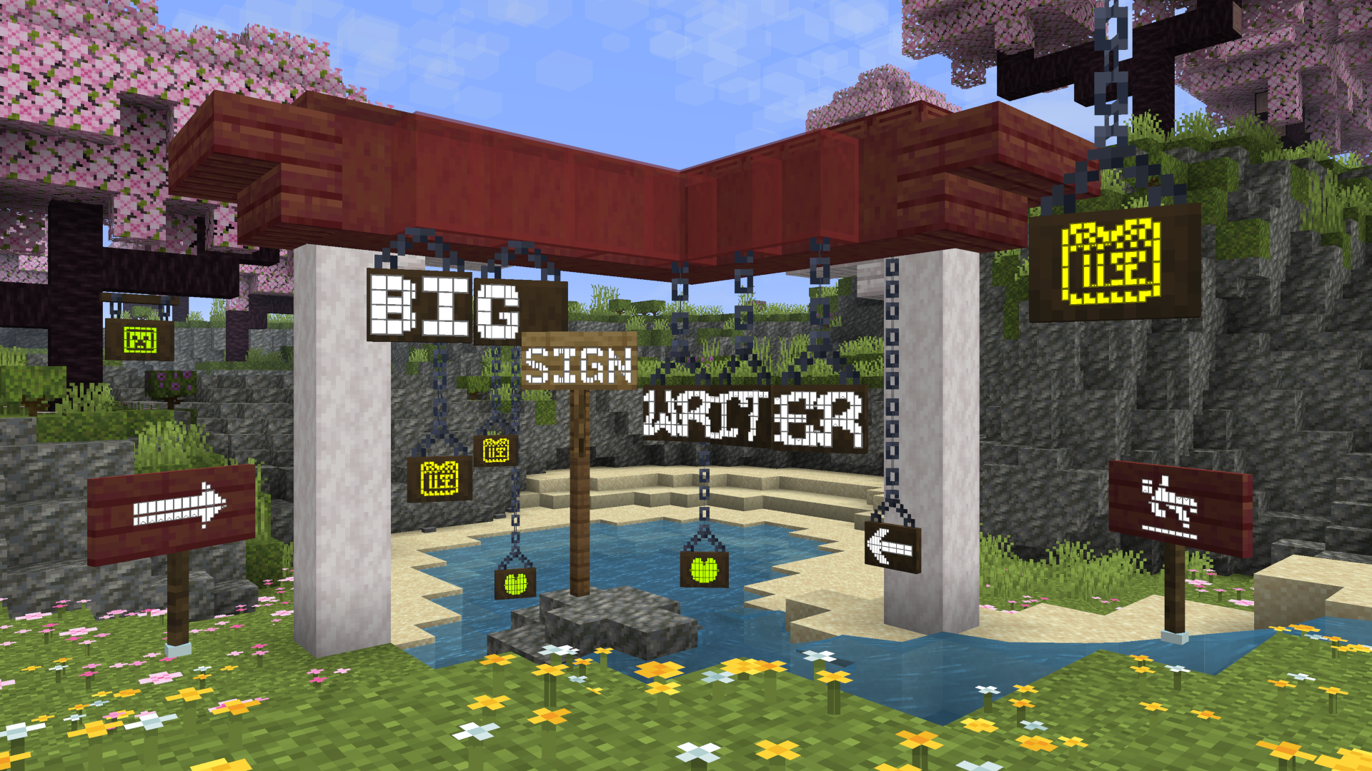 Build showcasing 3 fonts and a few symbols from the mod
