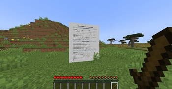 A job application in a plains biome