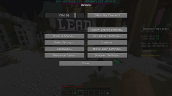 1.7 Options Menu