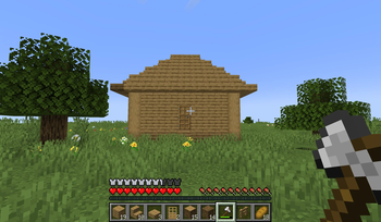 A diagonal house constructed in Survival.