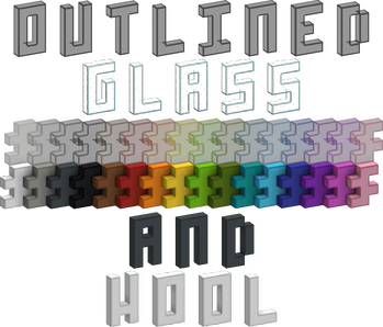 Outlined glass and wool