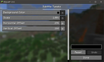 Config menu