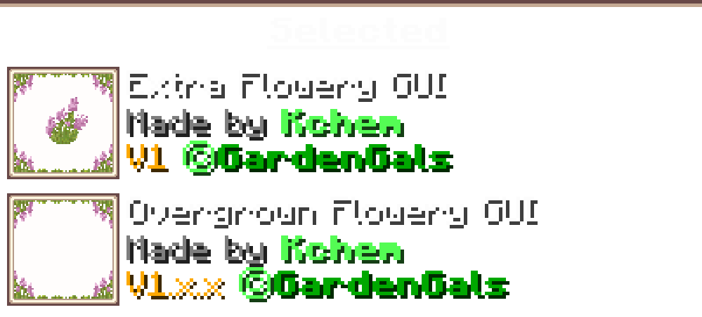 Image showcasing that Extra Flowery GUI should be loaded above Overgrown Flowery GUI