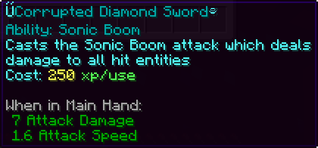 Corrupted Diamond Sword's ability