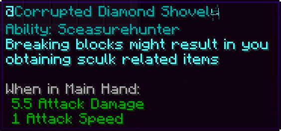 Corrupted Diamond Shovel's ability