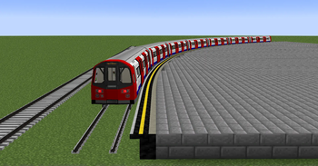 London Underground Train with UK Platform Block Variant